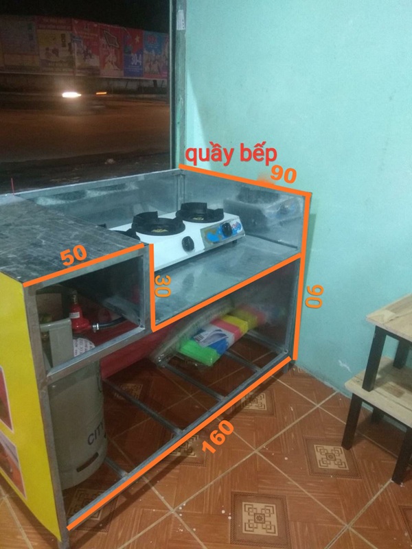 Kích thước quầy bếp bò né 3 ngon